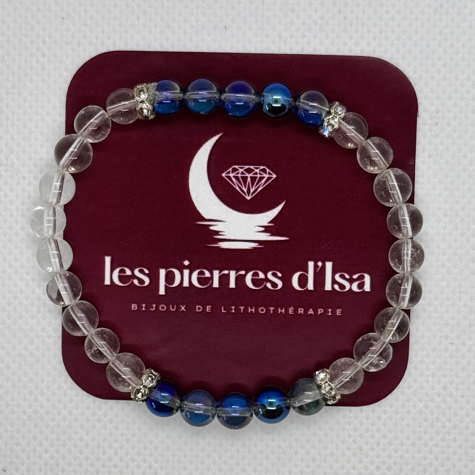 Bracelet Cristal de roche et Aqua aura
