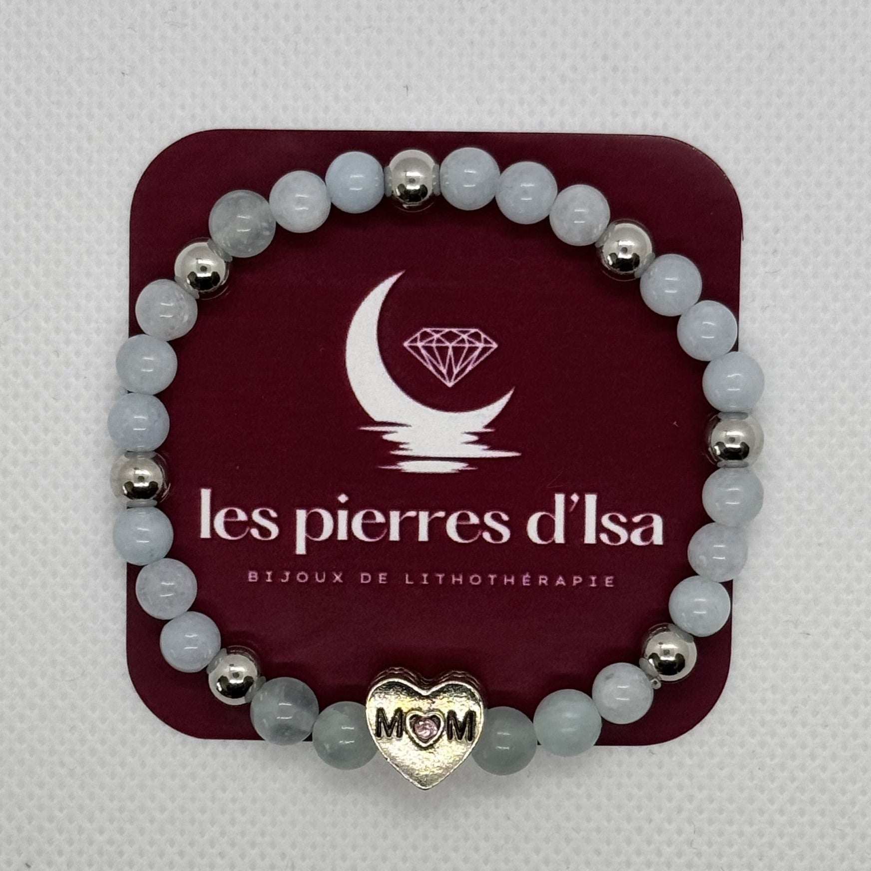 Bracelet Aigue-Marine "Maman"