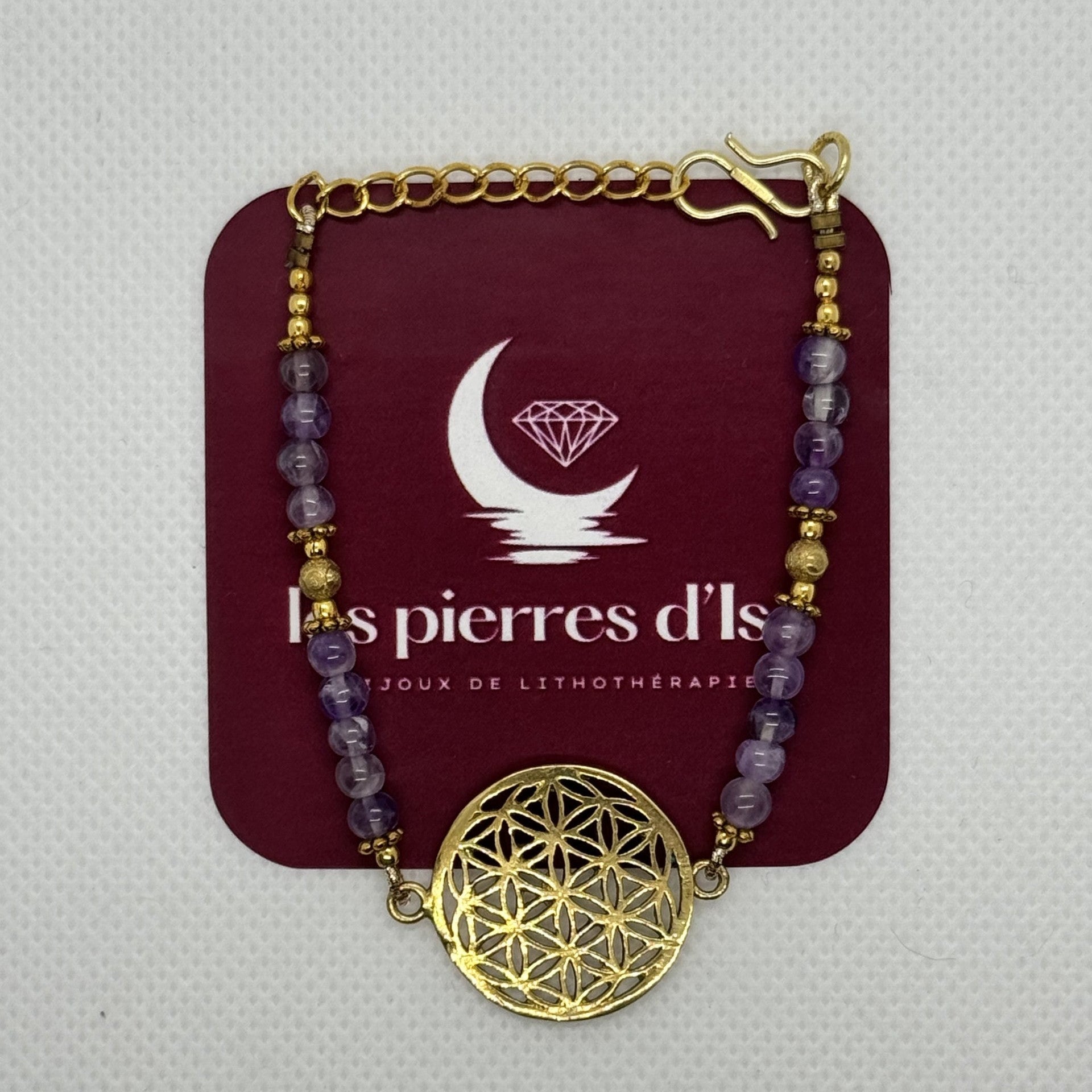 Bracelet Amethyste "Fleur de vie"