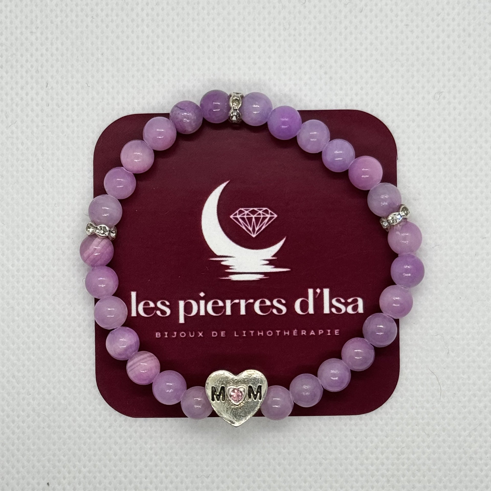 bracelet Jade lilas "Maman"