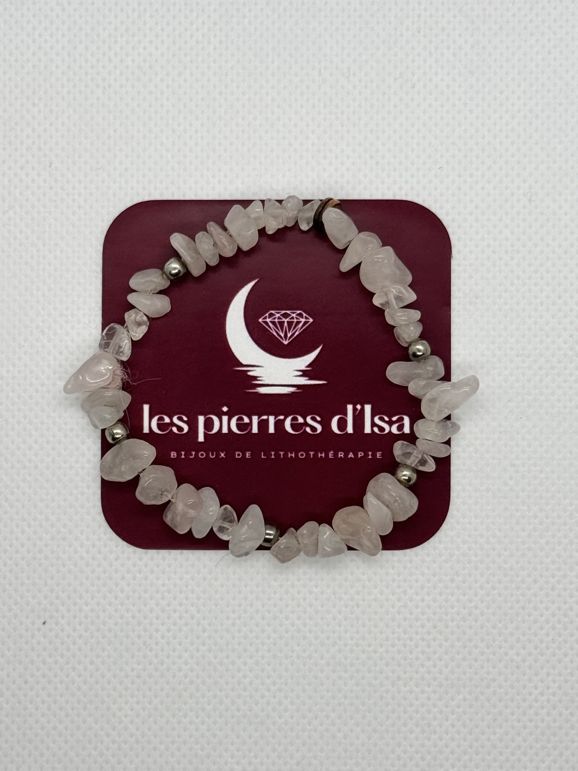 Bracelet Quartz rose "perles chips"
