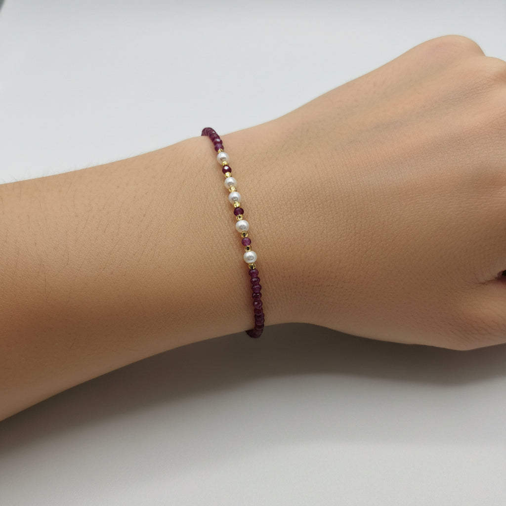 Bracelet Rubis facetté