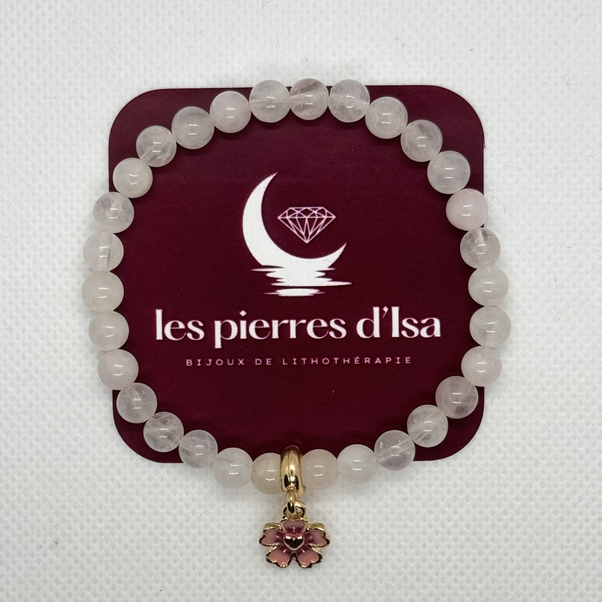 Bracelet Quartz rose "Fleur"