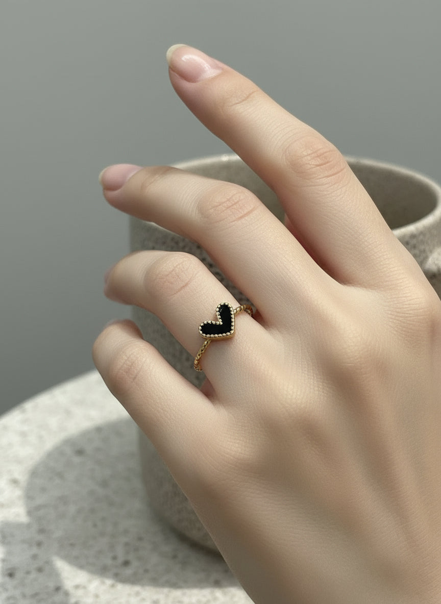 Bague Cœur Noire