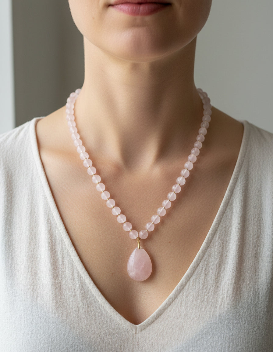 Collier Quartz Rose