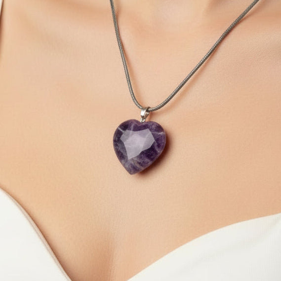 Collier Améthyste Cœur