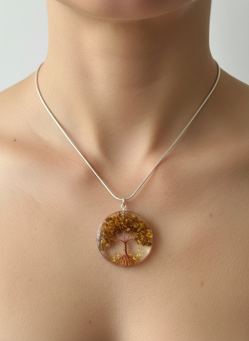 Collier Orgonite Oeil De Tigre