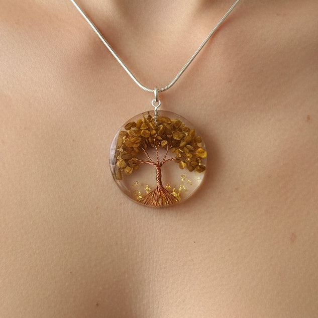 Collier Orgonite Oeil De Tigre