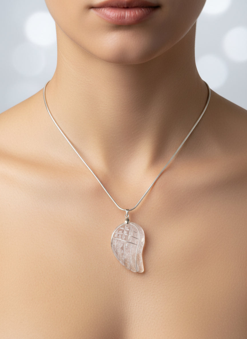 Collier Quartz Blanc "Ange"