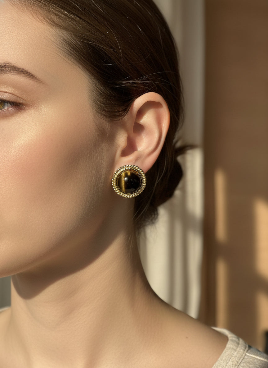 Boucles d'oreilles Œil du Tigre