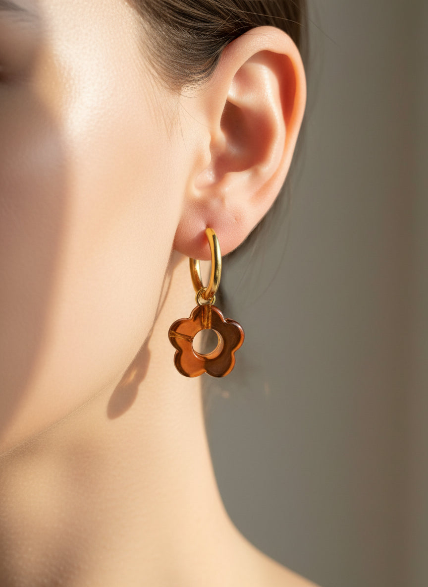 Boucles d'oreilles Ambre
